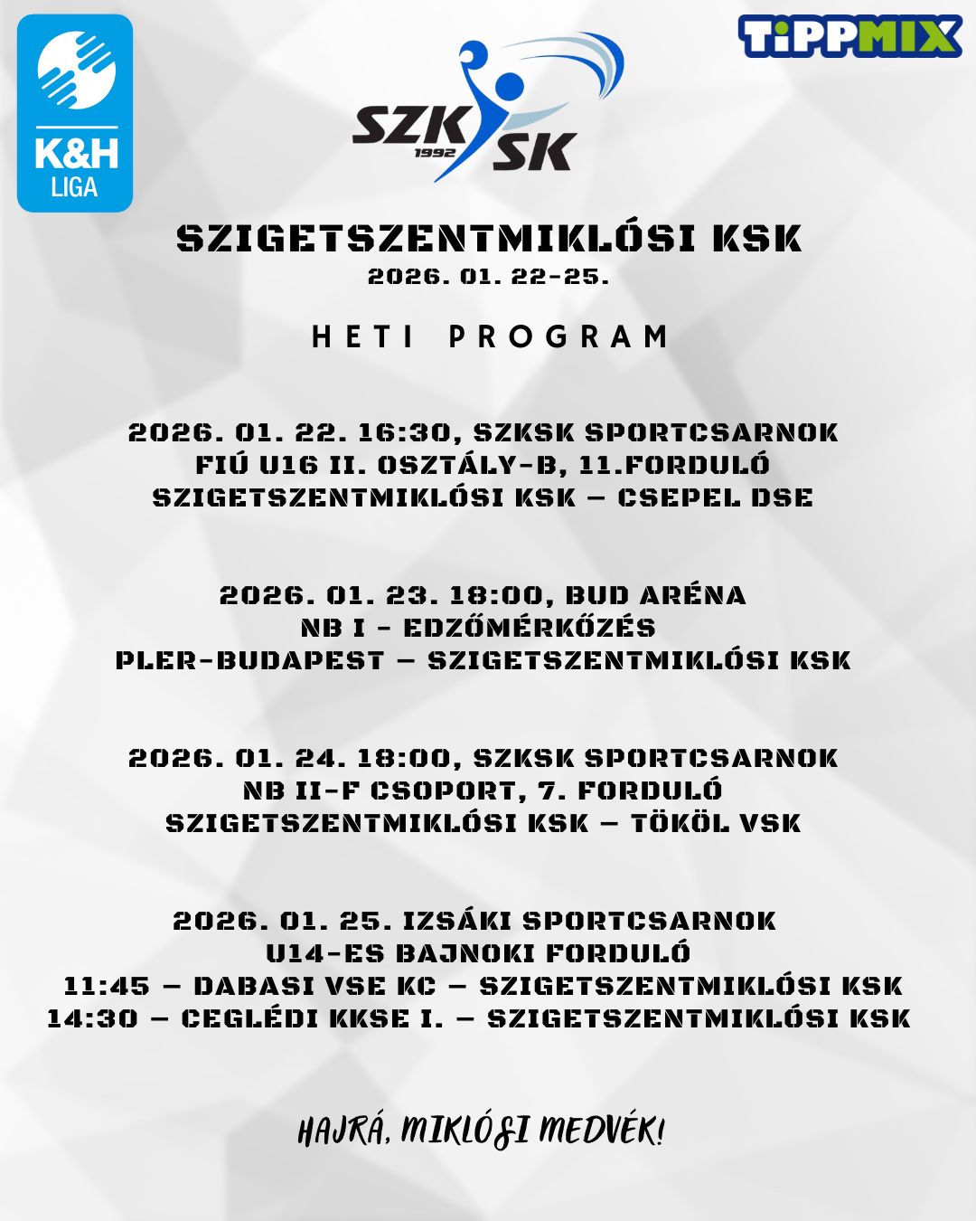 Heti programunk